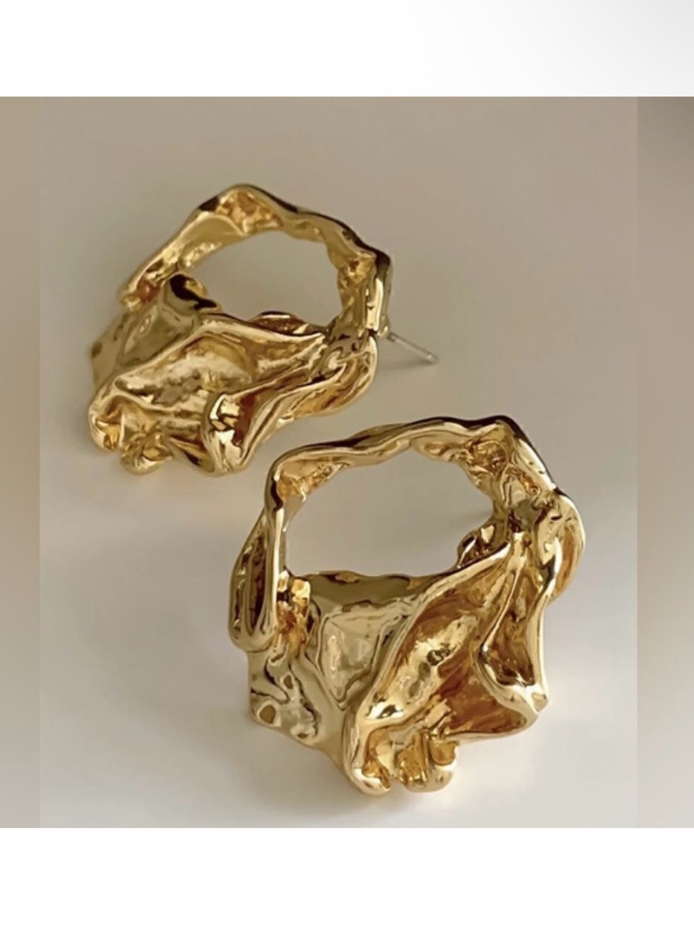 Gold Sculpted Earrings A59
